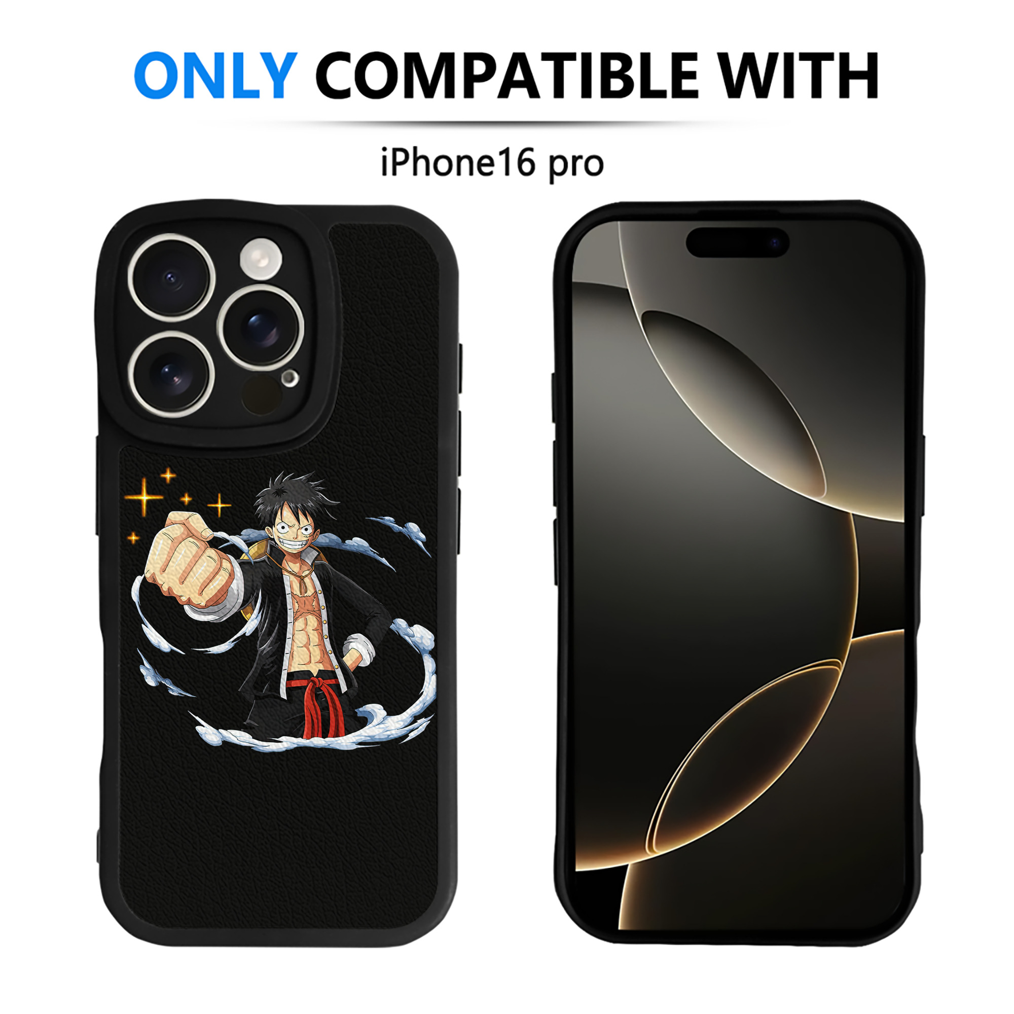 （画像用） ワンピース モンキー・D・ルフィ ONE PIECE Monkey D. Luffy 【iPhone 16シリーズ対応】シリコンスマホケース（レザー調） 材質：シリコン